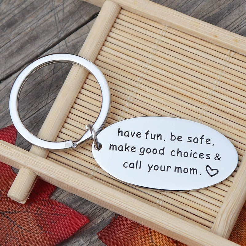 XGAKWD Graduation Gifts Have Fun Be Safe Make Good Choices and Call Your Mom Keychain for New Driver, Sweet 16 Birthday Key Chain for Girl Boy Daughter Son - Image 5